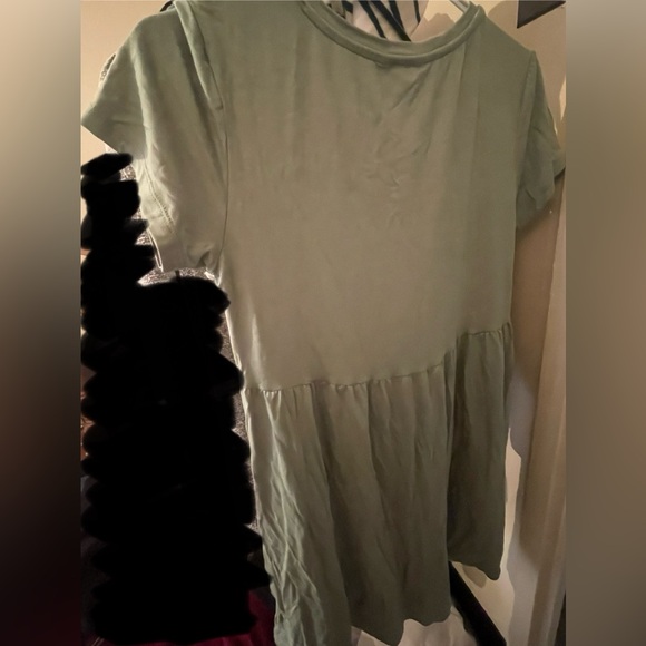 NWT - Size XS Joe Fresh Light Green Mini T-Shirt Dress with pockets - Picture 2 of 2